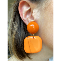 Boucles d'oreilles clips "Francine BRAMLI" orange